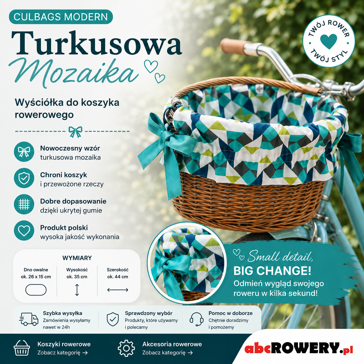 CULBAGS MODERN Turkusowa Mozaika
